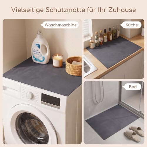 Thumbnail 7 de KoolYouth Waschmaschinenauflage 60x60 cm – rutschfeste Staubschutzabdeckung für Waschmaschine und Trockner