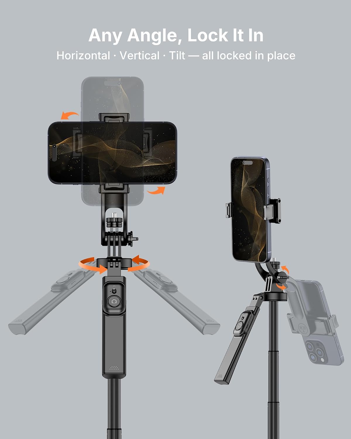 Detalle 2 de Vlogara C18 71-Inch Phone Tripod with Remote and Anti-Slip Quadrapod Base