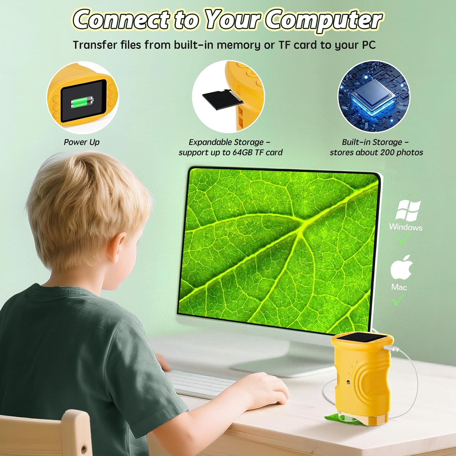 Thumbnail 6 de Alotwan Kids 1000X Digital Microscope: Handheld STEM Toy with 1080P Screen