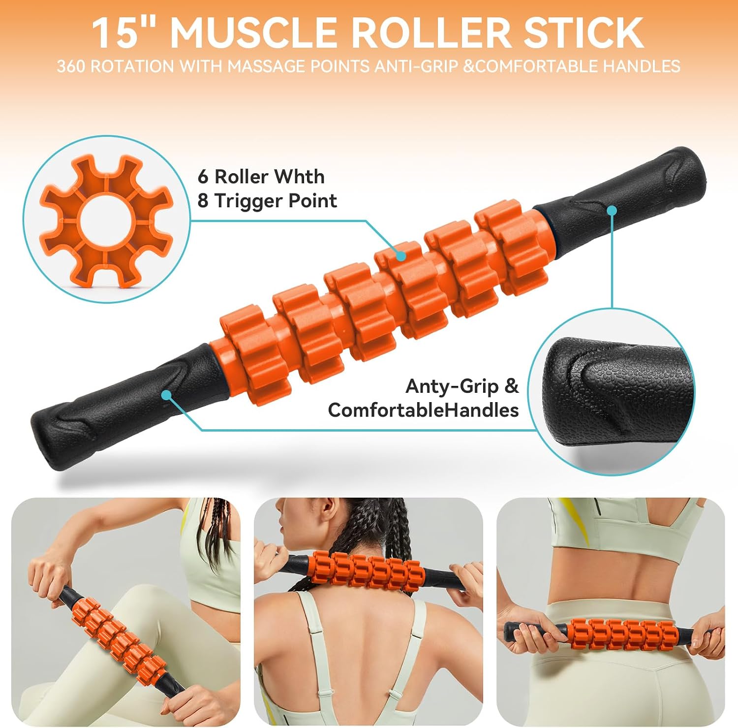 Detalle de Krightlink 2211 5-in-1 Foam Roller Set with Massage Ball and Stretching Strap