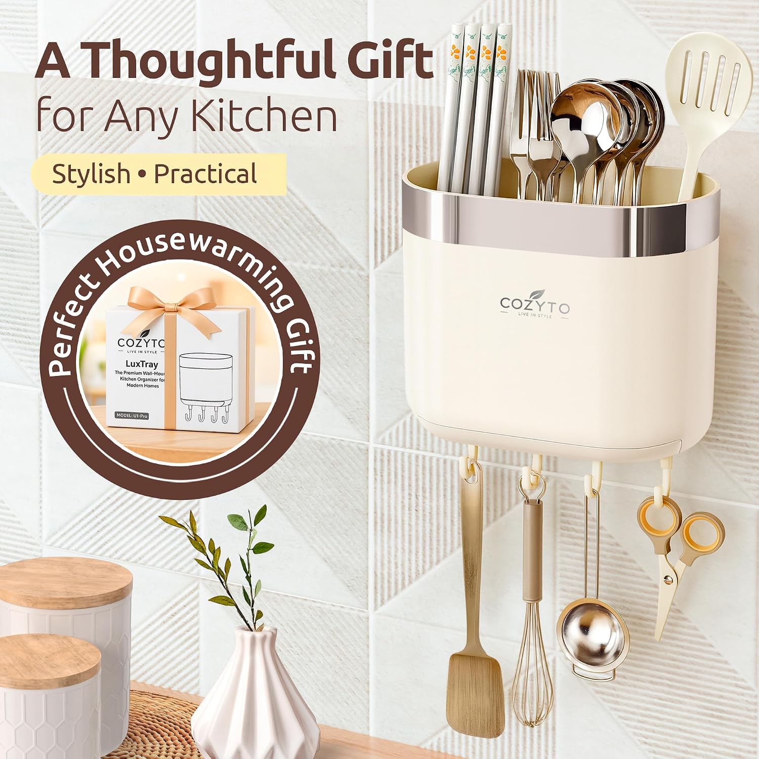 Thumbnail 6 de COZYTO Wall-Mounted Utensil Holder in BPA-Free ABS