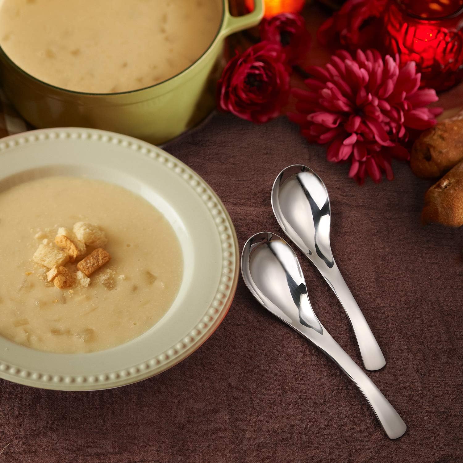Thumbnail 3 de HIWARE Thick Heavy-weight Soup Spoons set of 6 🍽
