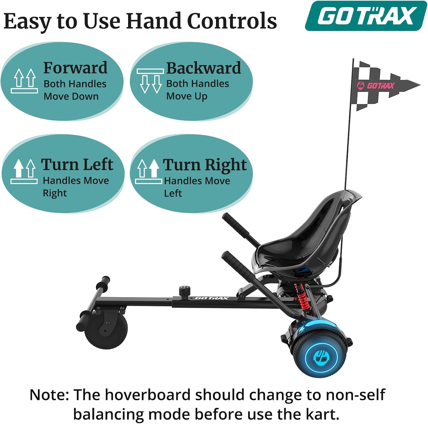 Thumbnail 5 de Gotrax Hoverboard Kart Attachment 10"