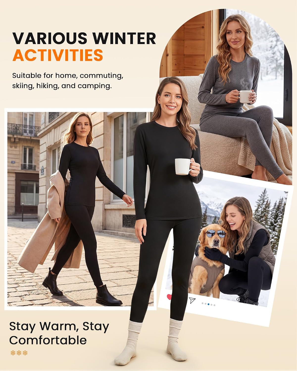 Thumbnail 4 de SIMIYA Women's Thermal Underwear Set, Fleece-Lined