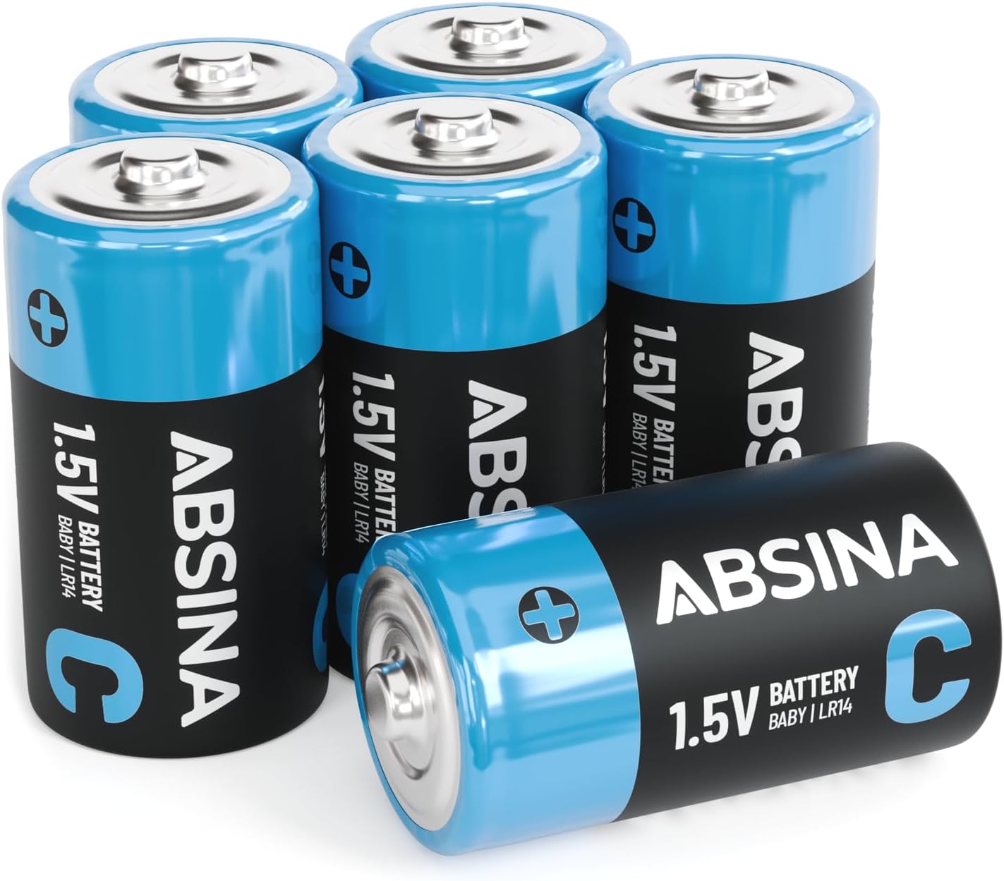 ABSINA LR14 C-Batterien 1,5 V Alkaline – 6er-Pack, langlebig und temperaturbeständig