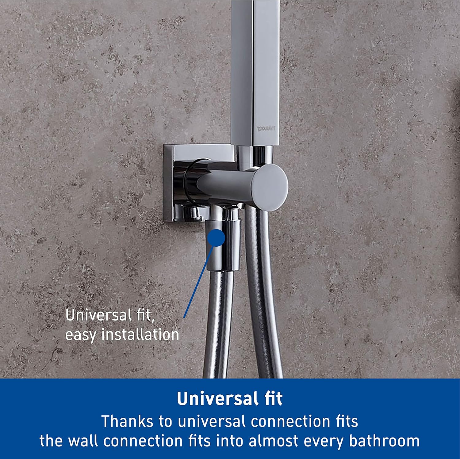 Thumbnail 2 de Duravit Coude de raccordement mural universel chromé avec support de douche inclus