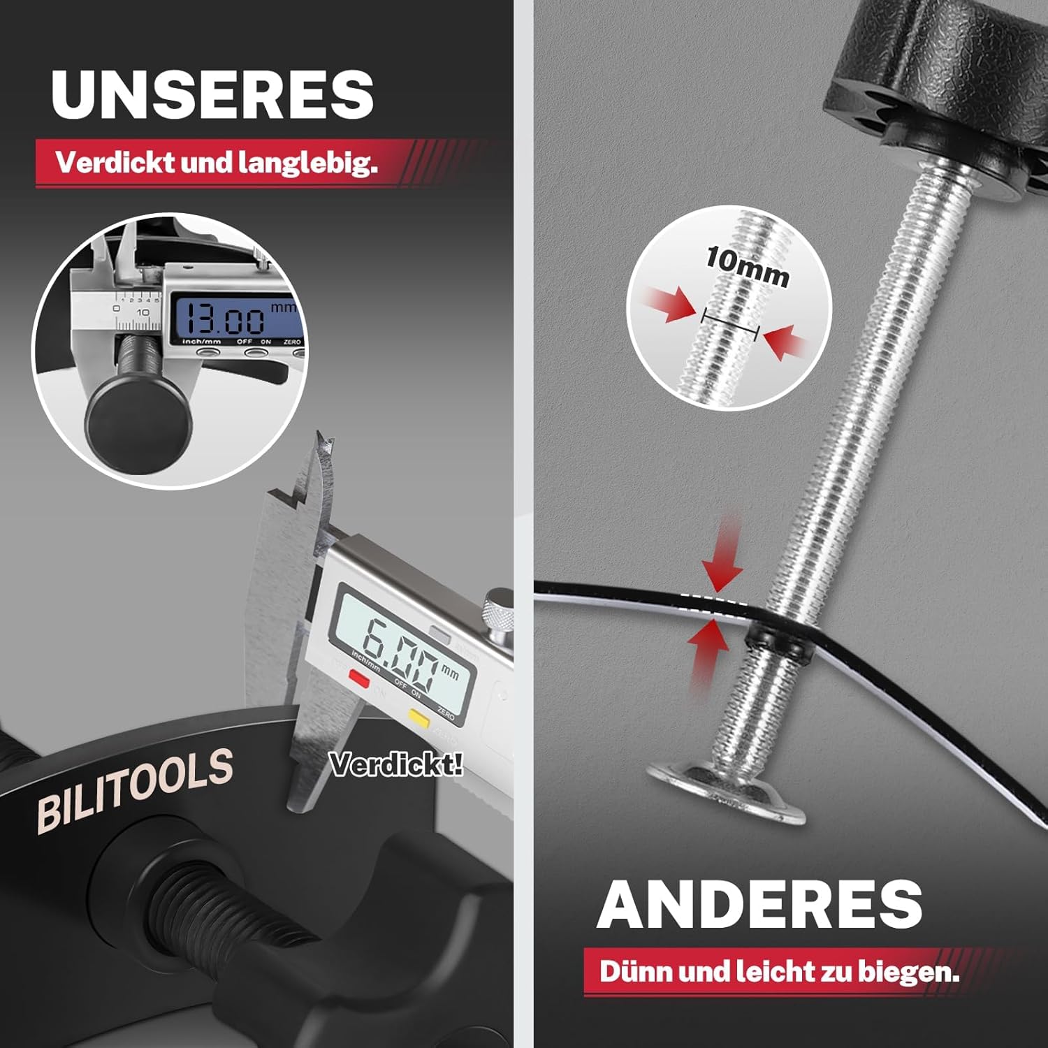 Thumbnail 6 de BILITOOLS Bremskolbenrücksteller Auto (universell) – Bremszylinder- & Kolbenspindel-Werkzeug für Vorderrad-Bremssattel