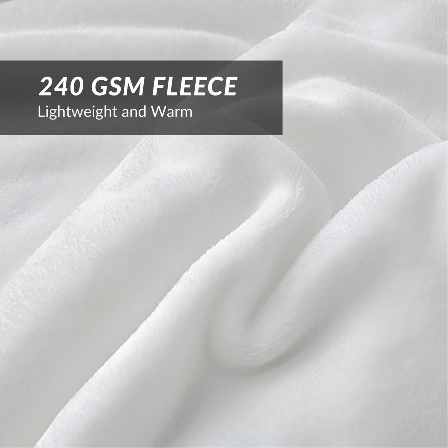 Detalle 2 de Bedsure GentleSoft Queen Fleece Blanket, White, Lightweight Microfiber, 90 x 90 Inches
