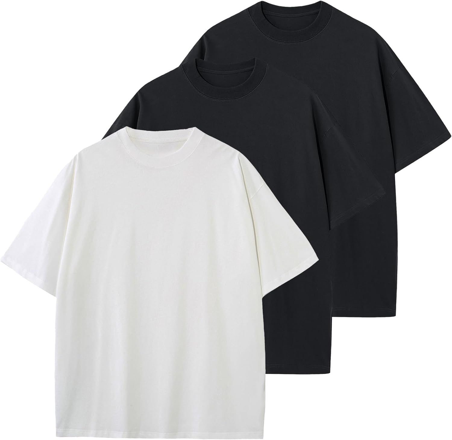 Detalle de SnowElve Men's Oversized Heavyweight Crewneck T-Shirt