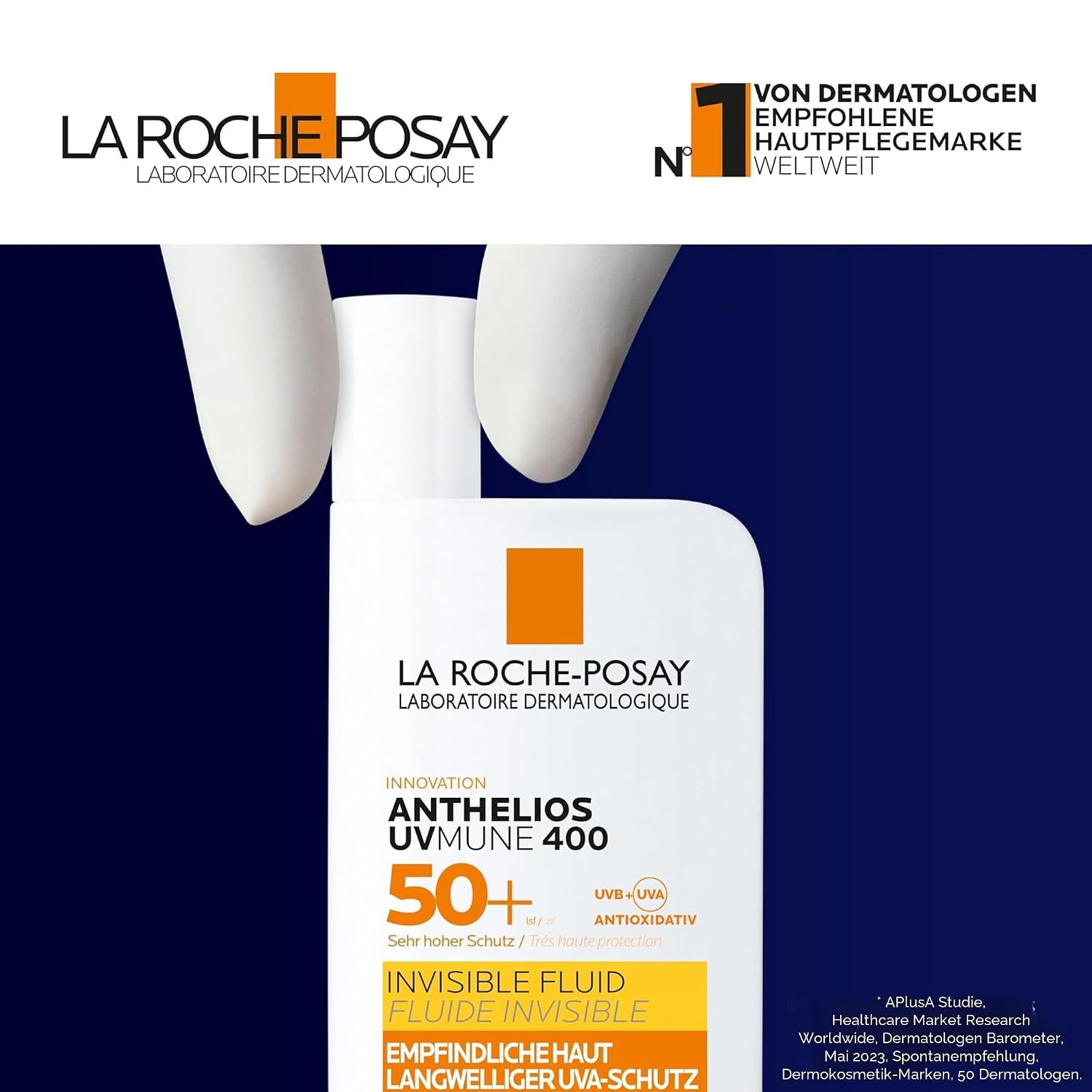 Detalle de La Roche-Posay Sonnenfluid Gesicht SPF50+ mit Mexoryl 400 – Invisible Fluid UVMune 400, 50 ml