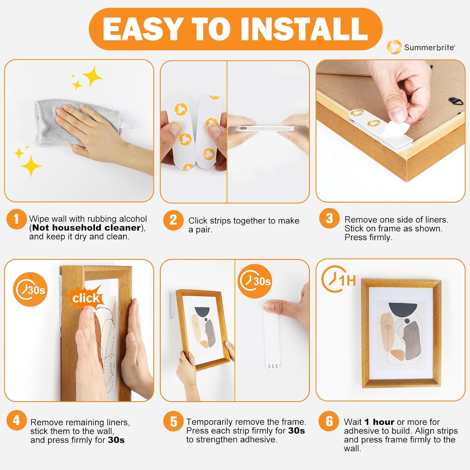 Detalle 2 de SummerBrite Picture Hanging Strips, Medium