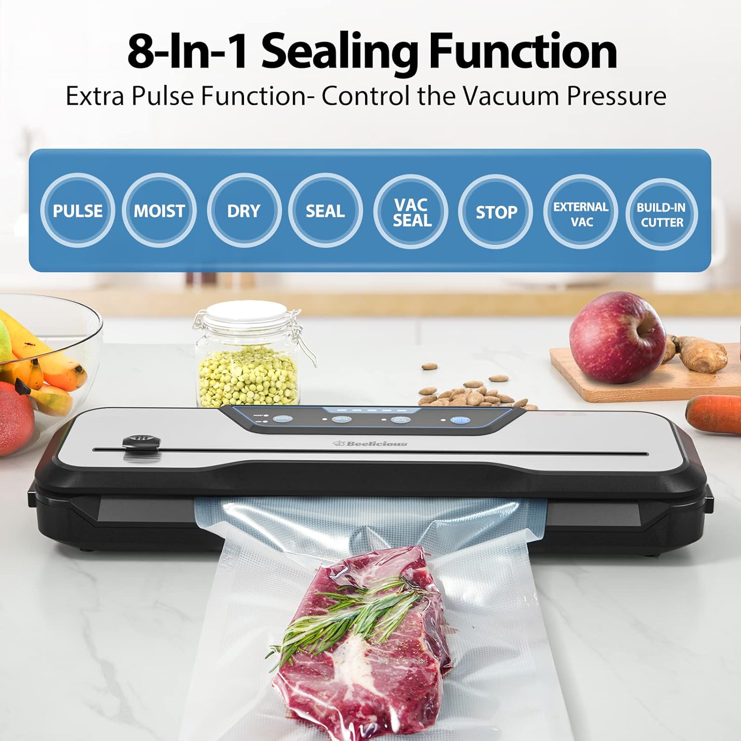 Detalle de Beelicious 8-In-1 Automatic Food Vacuum Sealer Machine