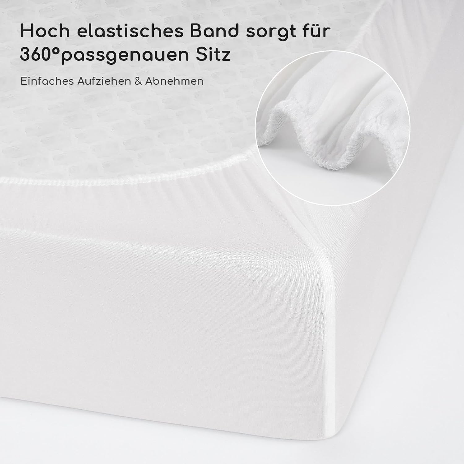 Detalle de Yukkidds Spannbettlaken 70x140 cm – 3er-Pack Baby, atmungsaktiv, Mikrofaser, elastischer Bund