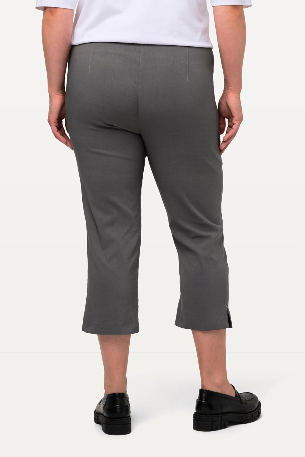 Detalle de Ulla Popken Bengalinhose für Damen in Übergrößen – wadenlang, Elastikbund, stretch (640914)