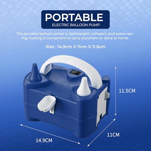 Thumbnail 1 de Scott 11 Electric Balloon Pump with Dual Nozzle (Blue) – Portable 600W UK 230V Balloon Inflator