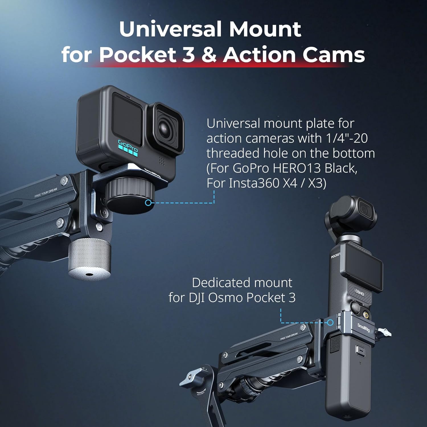 Thumbnail 4 de SMALLRIG Mini Electronic Shock Absorber Arm with 5-Inch Vacuum Suction Cup and Double Spring Damping