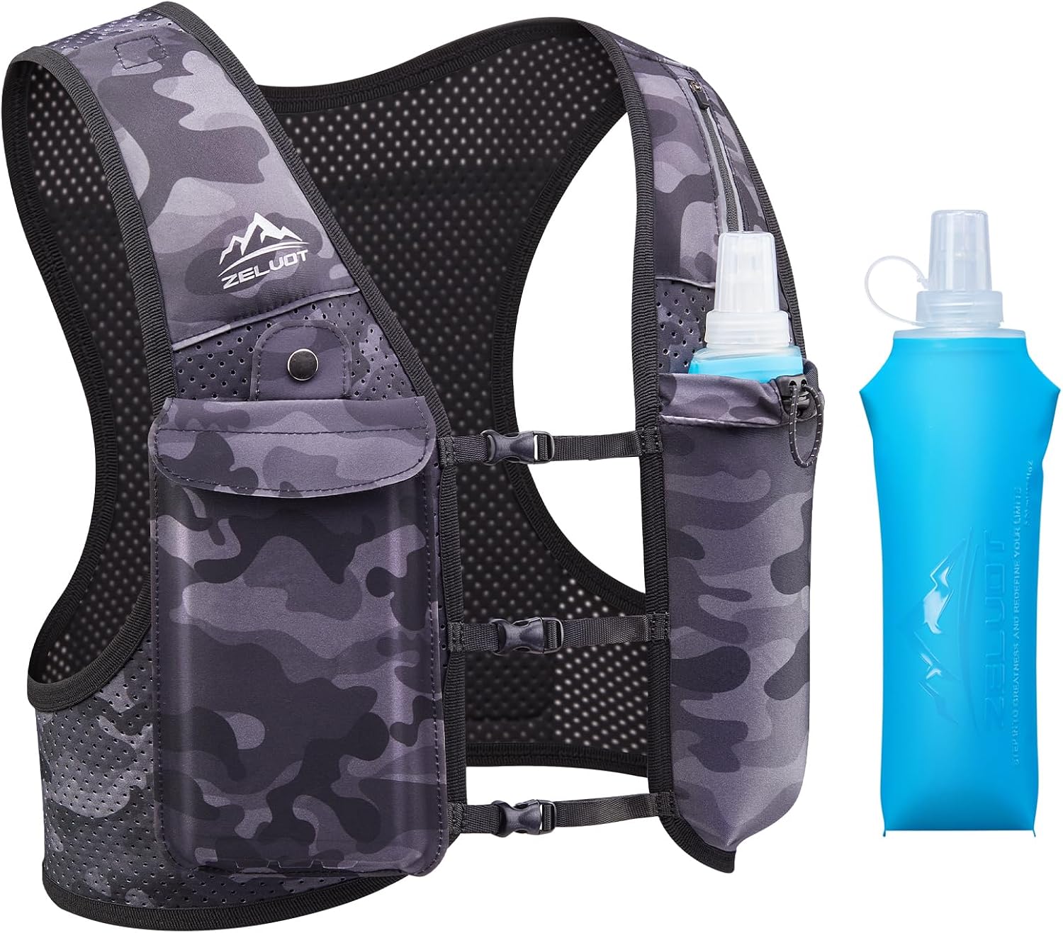 Detalle de Zelvot Running Vest for Women and Men with 500ml Soft Flask