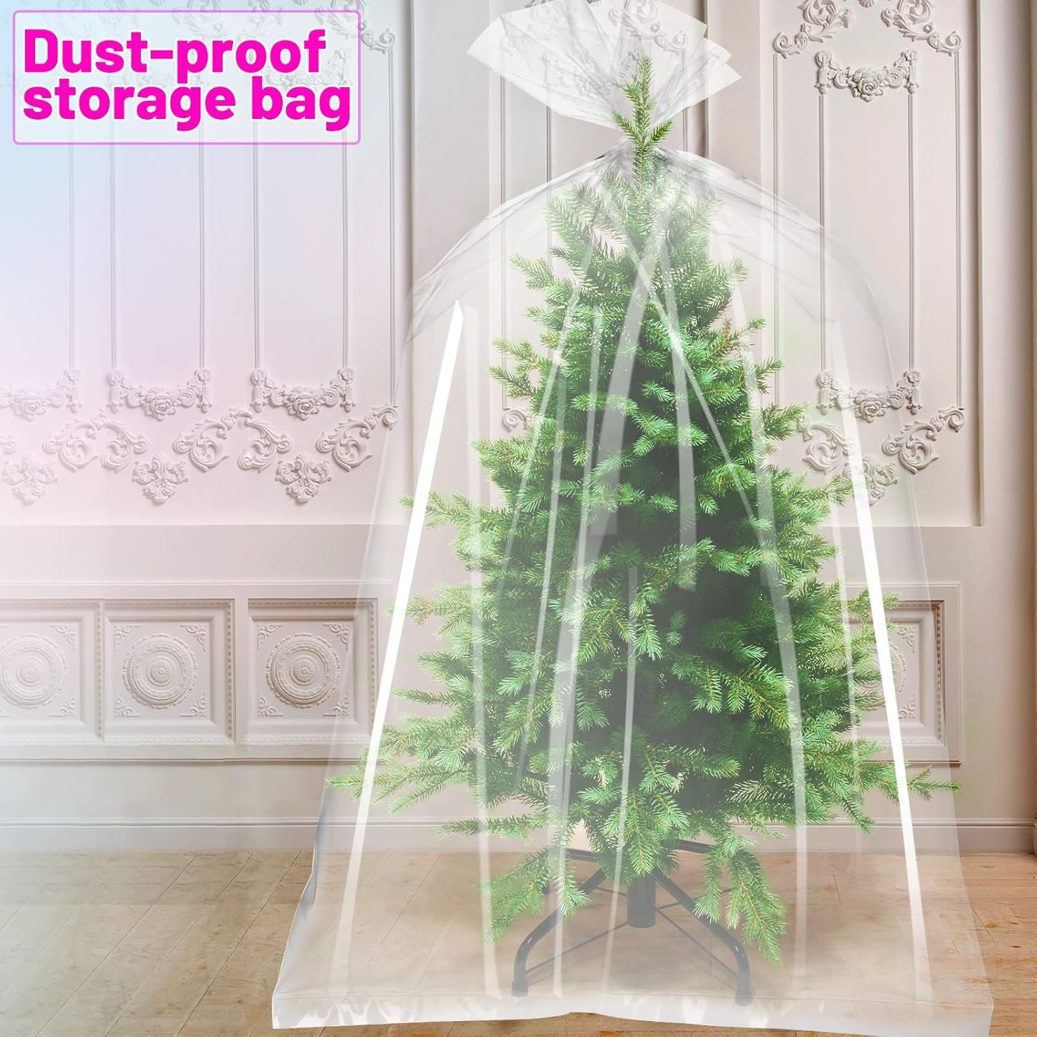 Thumbnail 2 de 4-Pack 98.4 x 59.1-Inch Clear Balloon Transport Storage Bags (Giant Reusable Plastic Drop Bags)