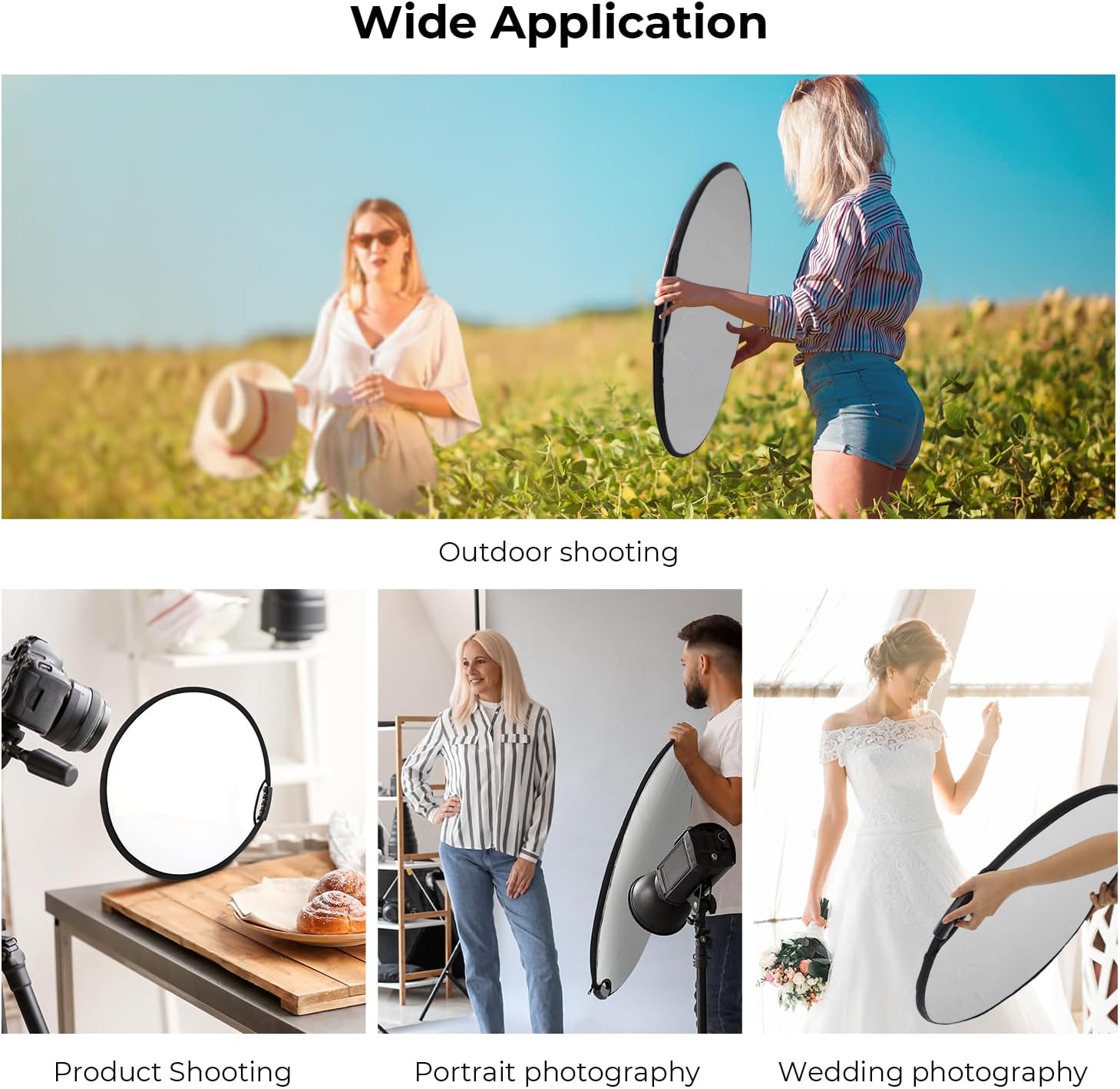 Thumbnail 3 de K&F Concept 5-in-1 22" (60cm) Light Reflector: Portable Studio and Outdoor Diffuser Kit