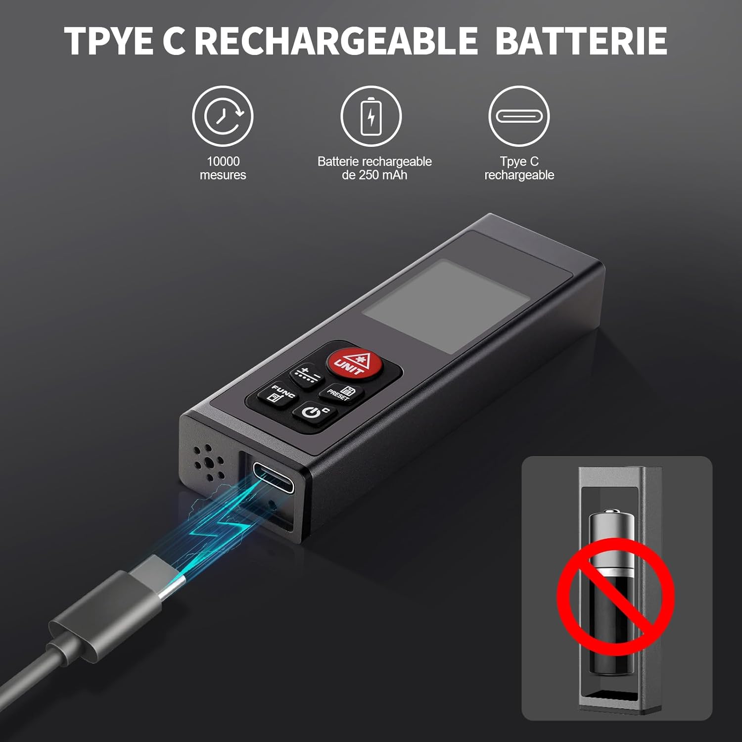 Detalle 2 de Hychika Mètre Laser Type C 60 m