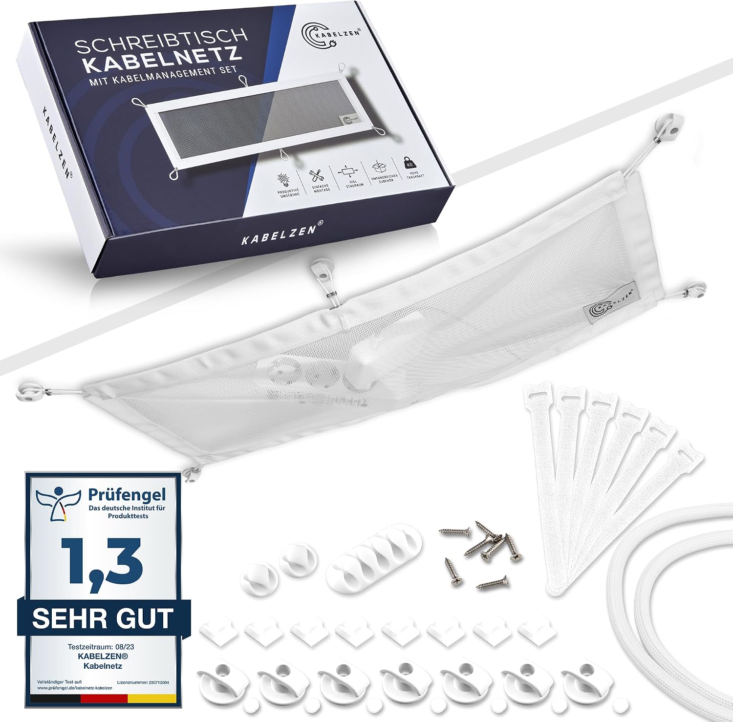 Detalle de Kabelnetz Schreibtisch für Kabelmanagement – flexibler Kabelkanal, 66 × 24 cm, inkl. Tubo-Set