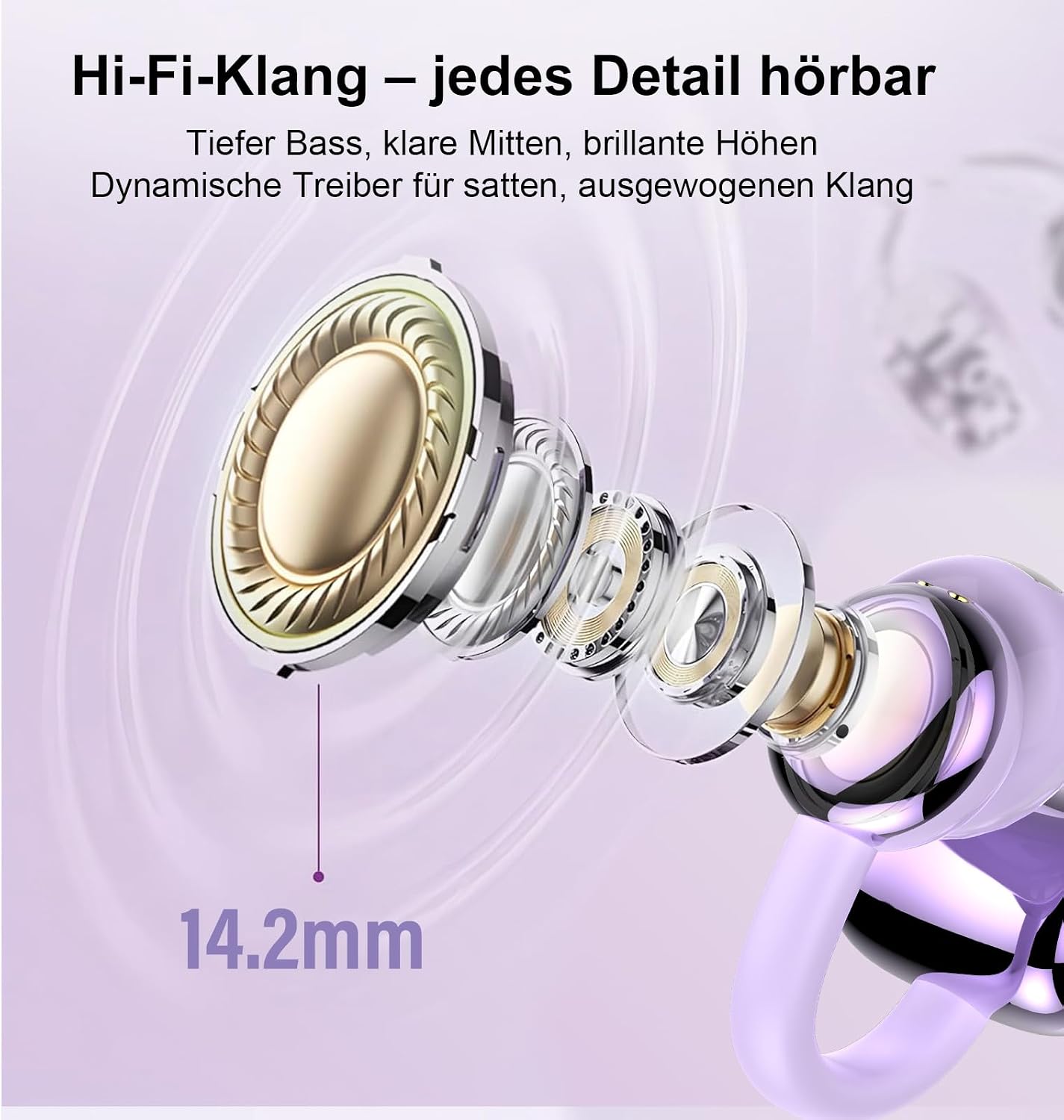Thumbnail 6 de Open Ear Bluetooth Kopfhörer 5.4 mit Clip-Design – 48 Std Laufzeit, IPX7, DNN Geräuschunterdrückung