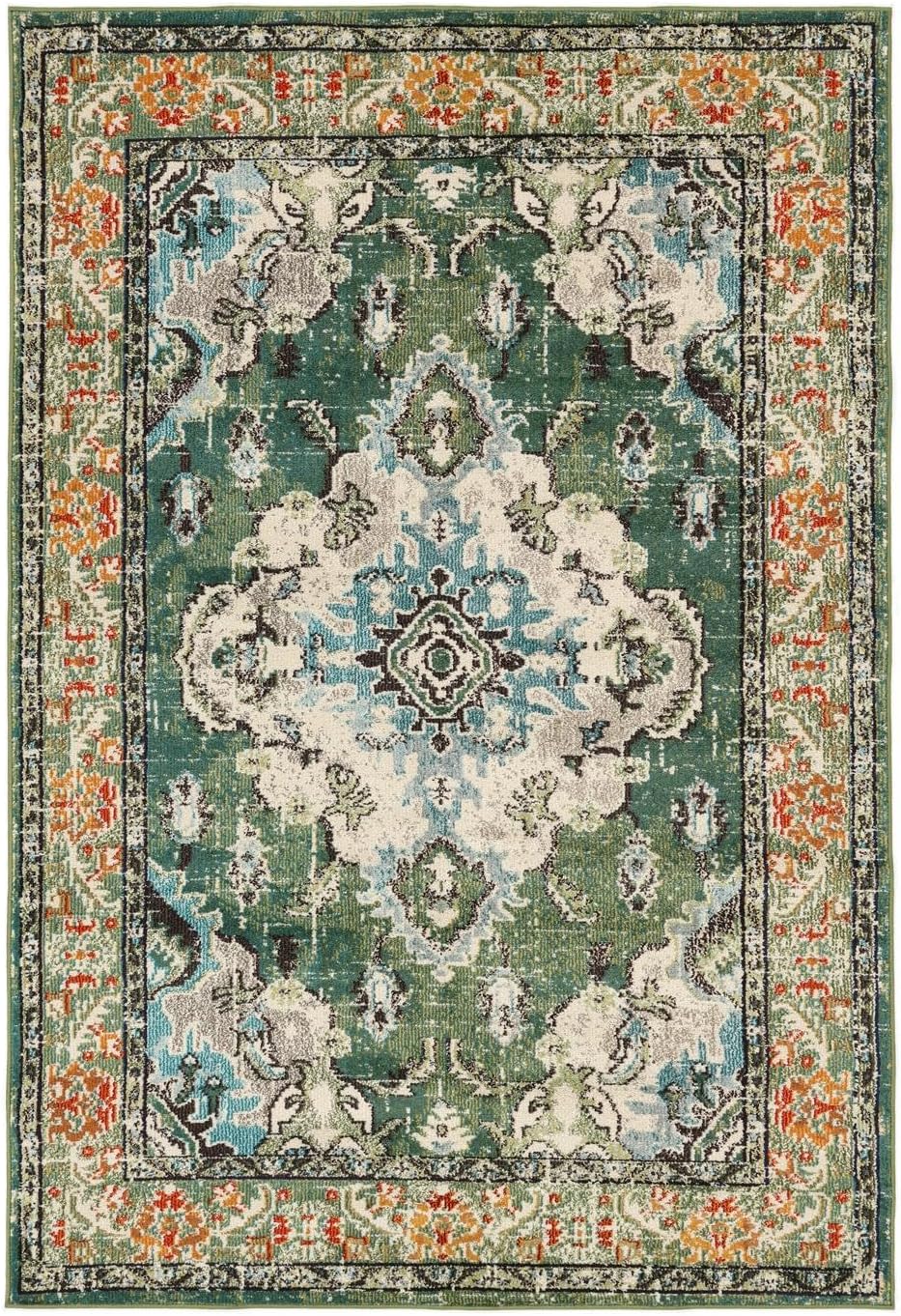 Detalle de RugVista Leia 200 x 300 cm Green Vintage Rug, Medium Pile