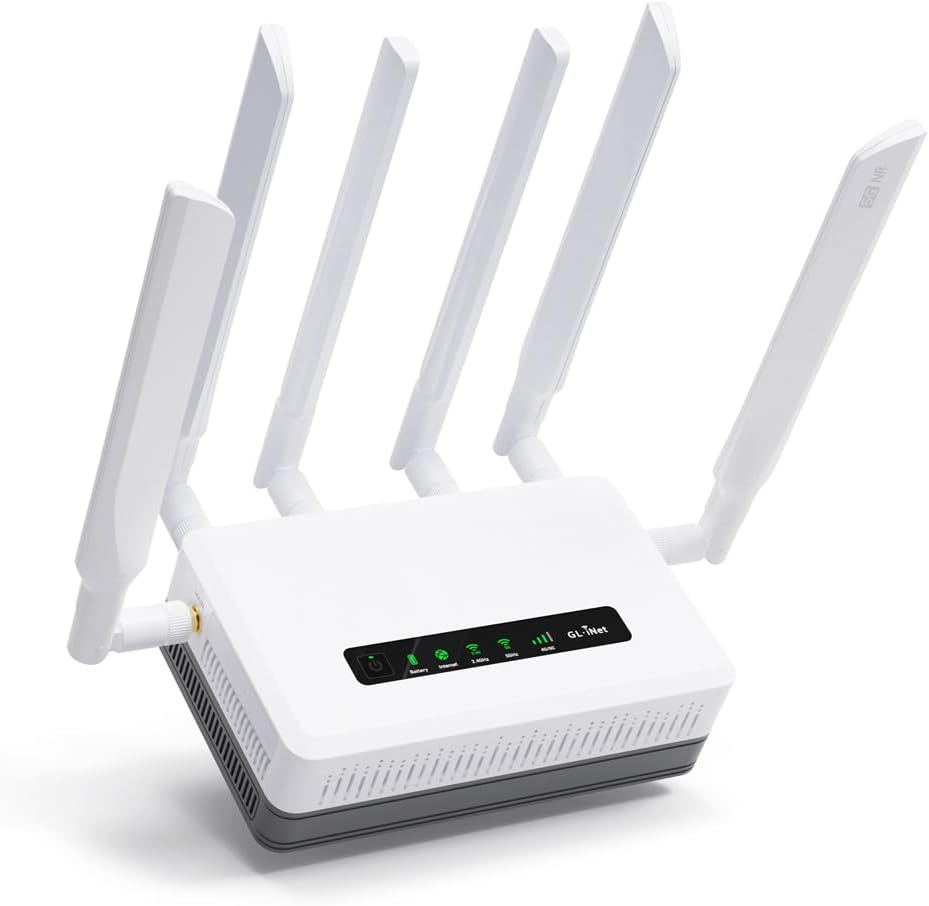 Detalle de GL.iNet GL-XE3000 (Puli AX) 5G Wi‑Fi 6 Dual‑SIM Router with Built‑In Battery, Multi‑WAN & VPN (OpenWrt)