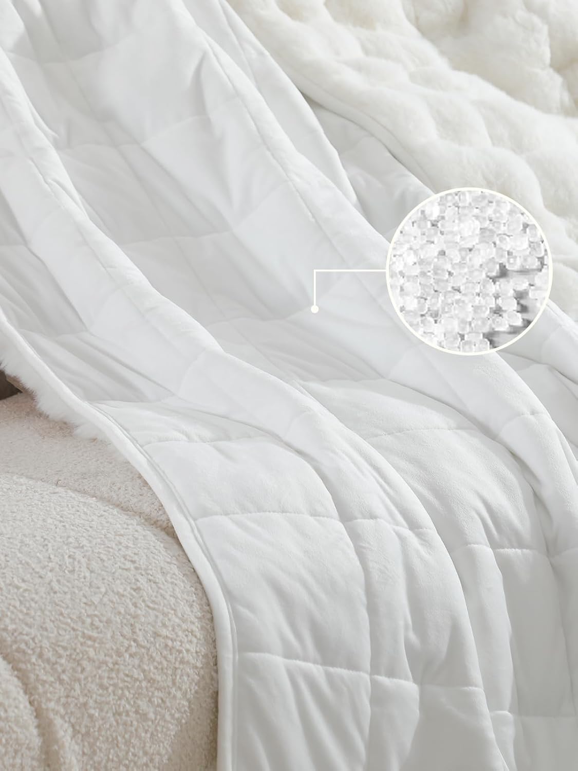 Detalle 2 de Satwip SFF-WB Weighted Blanket, 15 lb, 60 x 80 inches, Cream White
