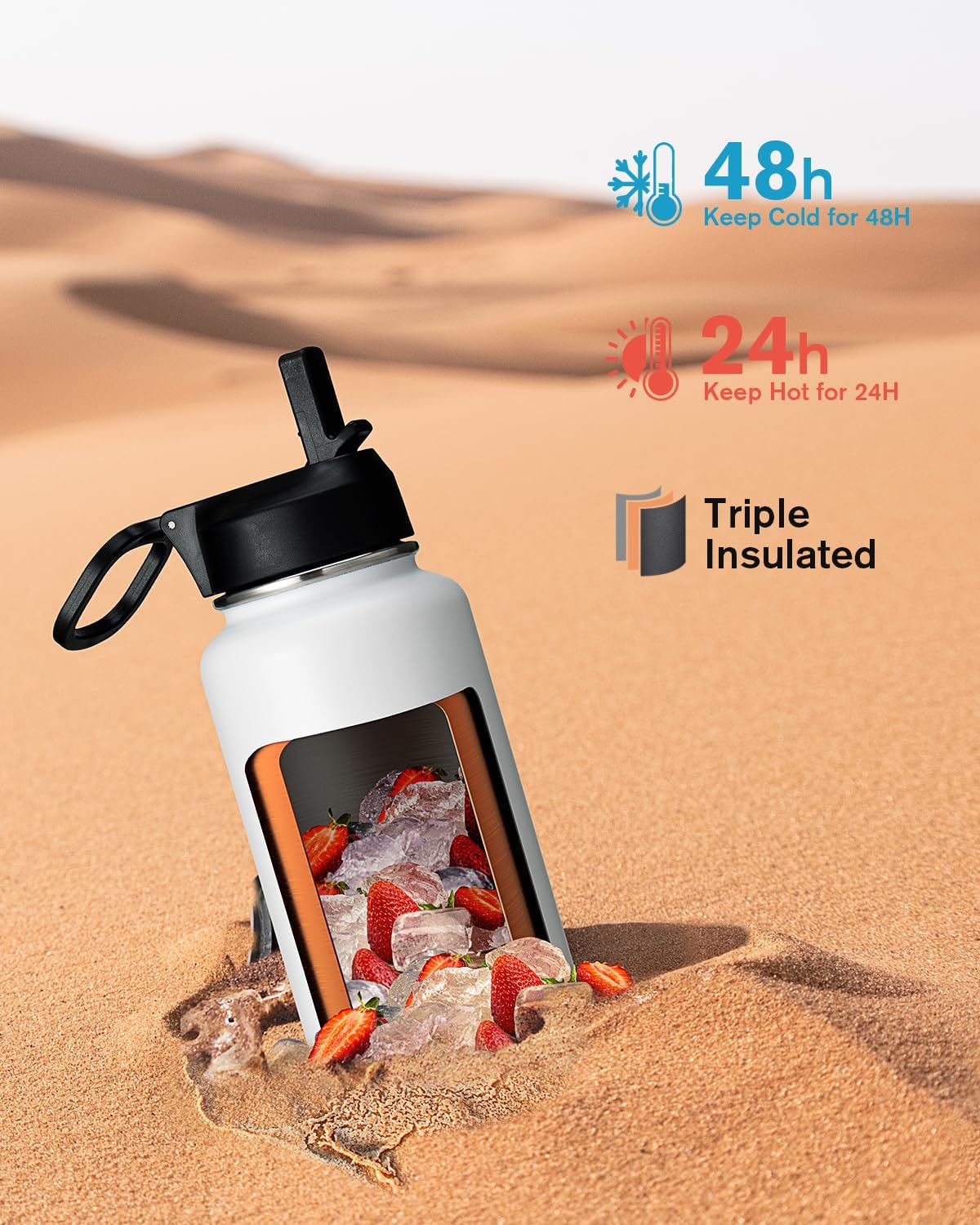 Thumbnail 1 de Coolflask 1.2L Insulated Water Bottle with Straw