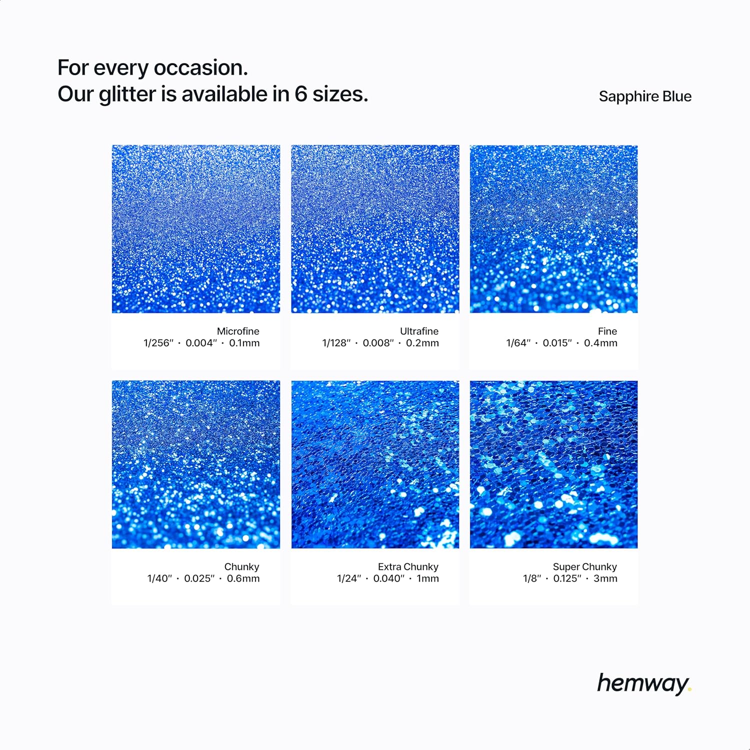 Thumbnail 2 de Hemway Resin Glitter Sapphire Blue (100g) Microfine – Polyurethane & Epoxy Glitter for Resin Crafts