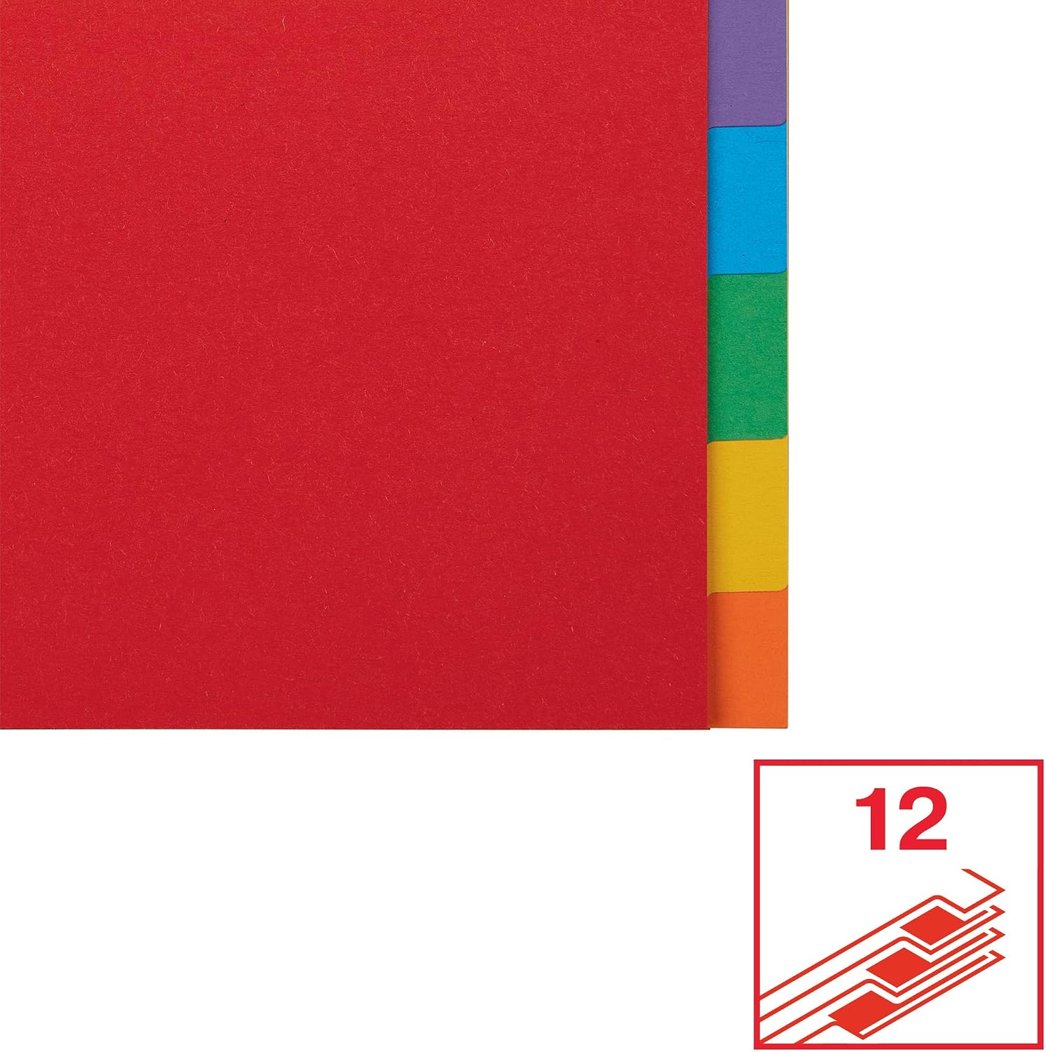 Detalle de Esselte – 10 jeux d'intercalaires A4 12 touches multicolore, carton résistant (100202)