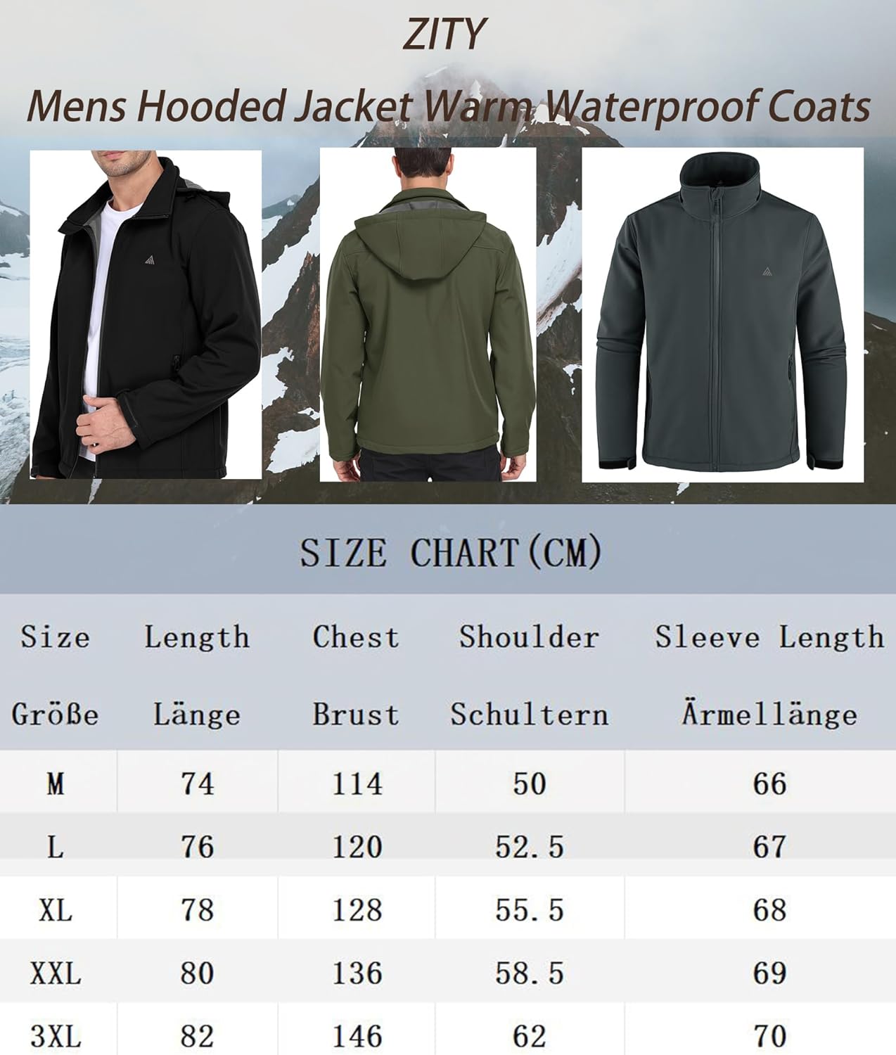 Detalle de ZITY Veste de Randonnée Homme: polaire et softshell imperméable avec capuche