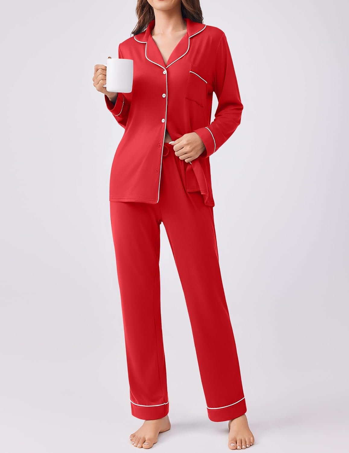 Detalle 2 de Ekouaer Women's Pajama Set in Rayon Blend