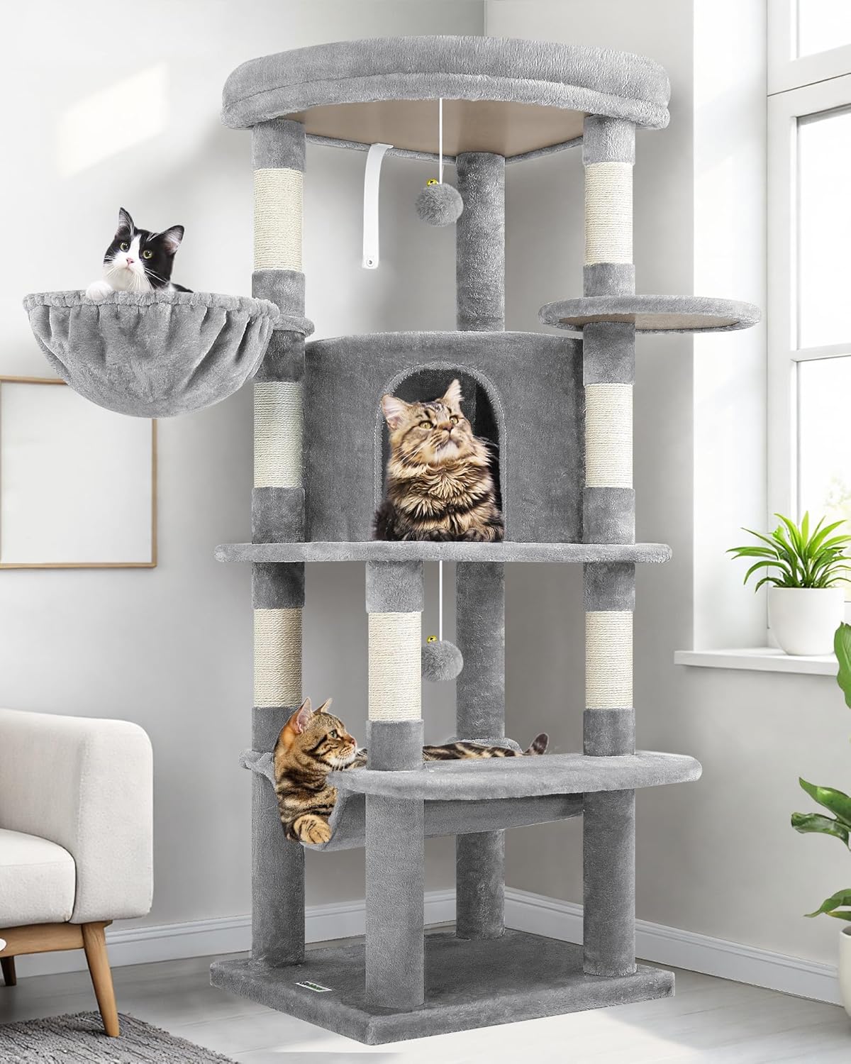 Thumbnail 6 de Globlazer Gothic Corner Cat Tower with Sisal Post and Lounger 🐱