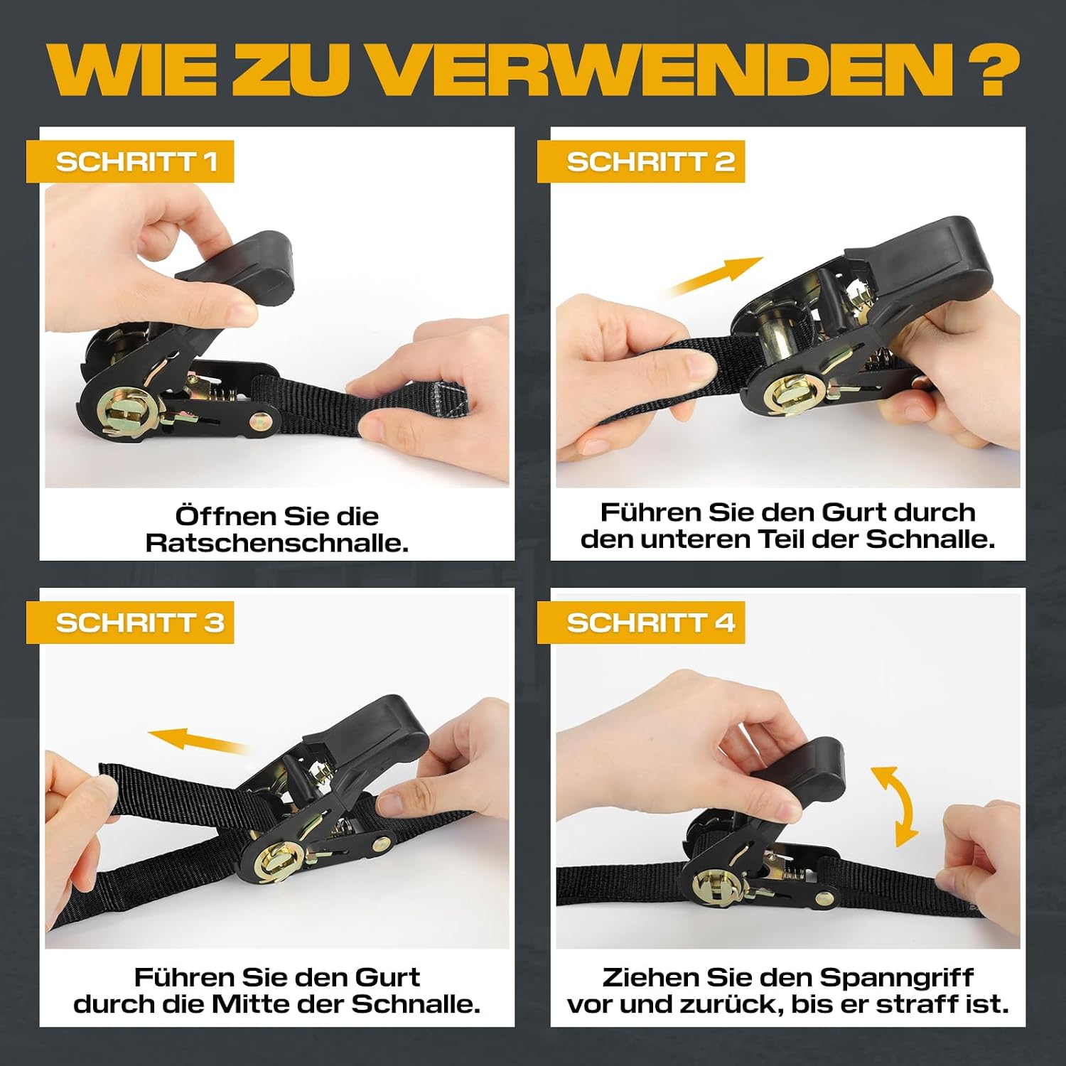 Thumbnail 5 de IAZZCO Spanngurte 6 m x 25 mm für Ladungssicherung