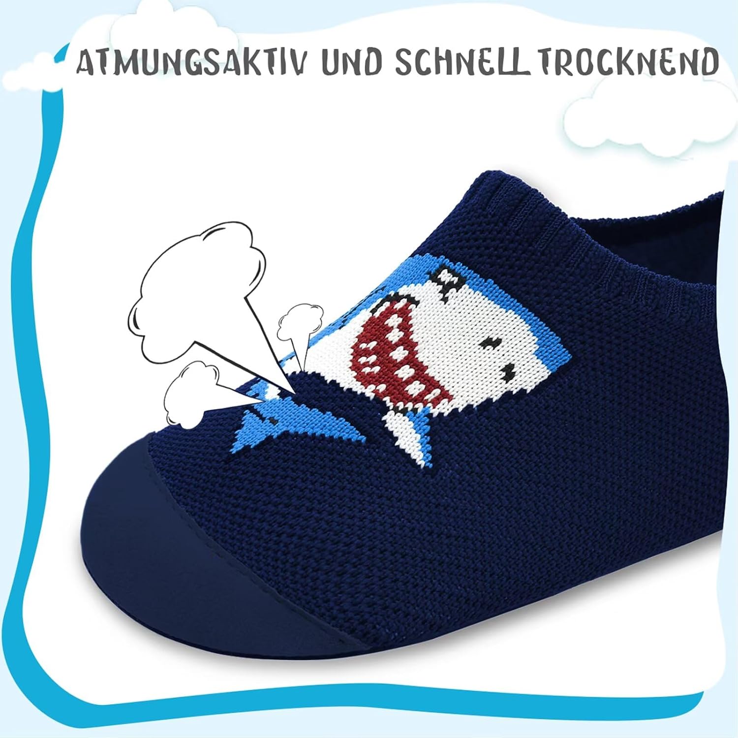 Detalle de Kyopp Hausschuhe für Kinder – atmungsaktive, rutschfeste Barfußschuhe zum Laufenlernen