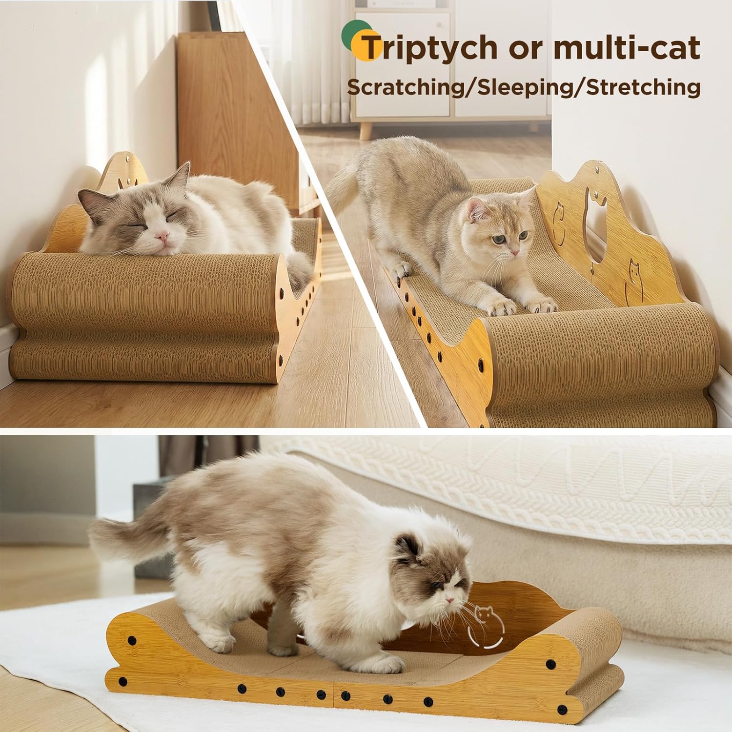 Detalle de Gimars Griffoir pour Chat XXL 78 cm – Tapis à Griffer design canapé et meuble protecteur