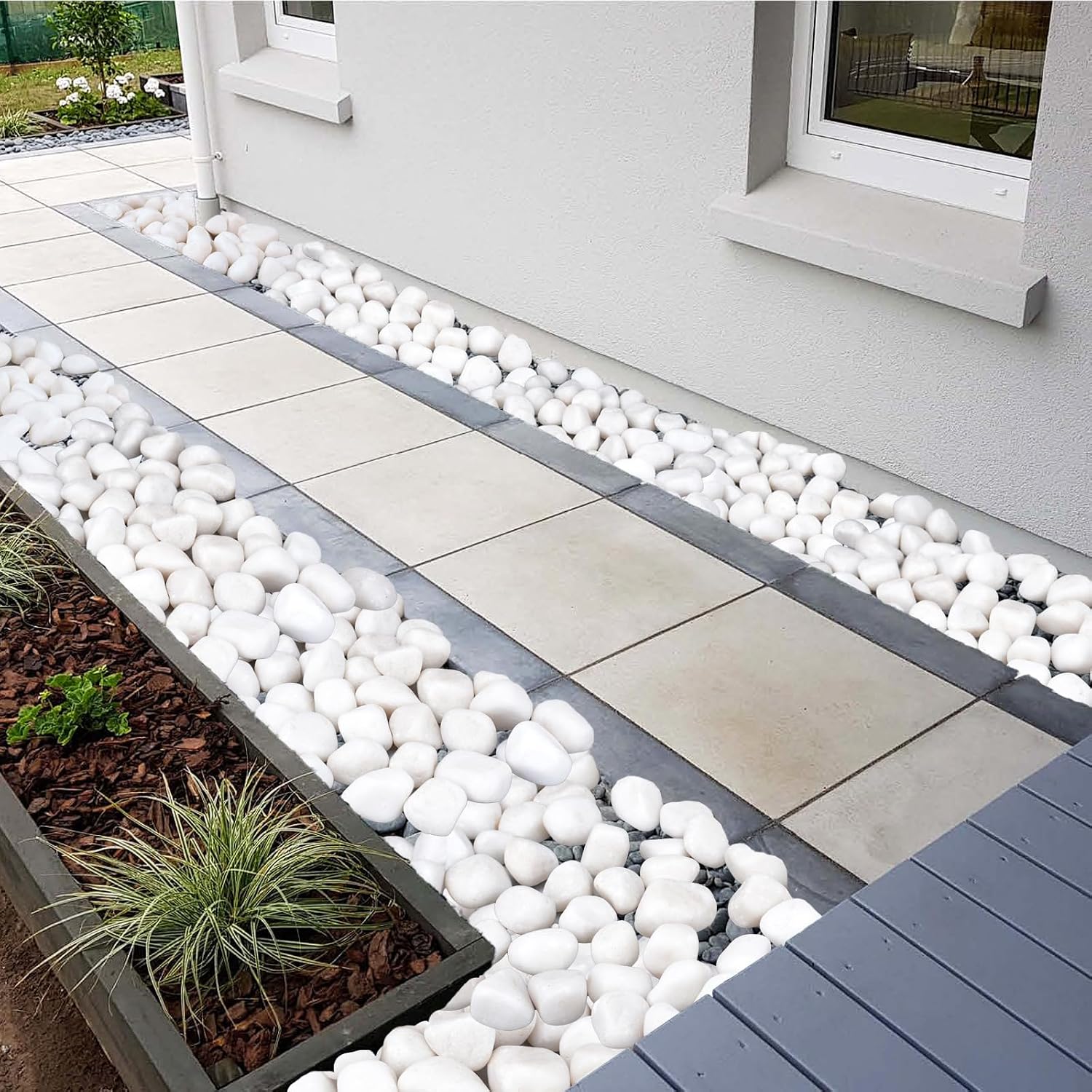 Detalle de Pulovin 20 lbs White River Rocks, 2–3 Inch Polished Decorative Stones