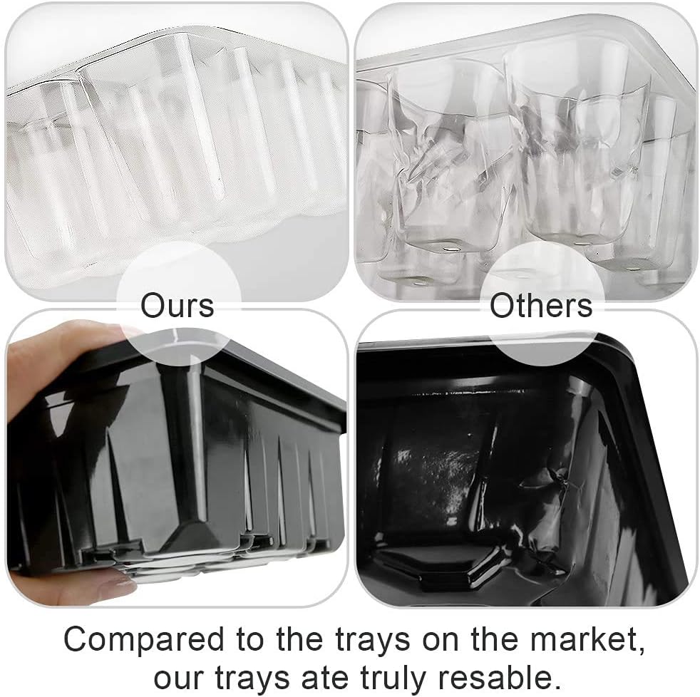 Thumbnail 2 de Seed Trays 10-Pack: sturdy seed starter kit with adjustable humidity dome and 12 cells per tray