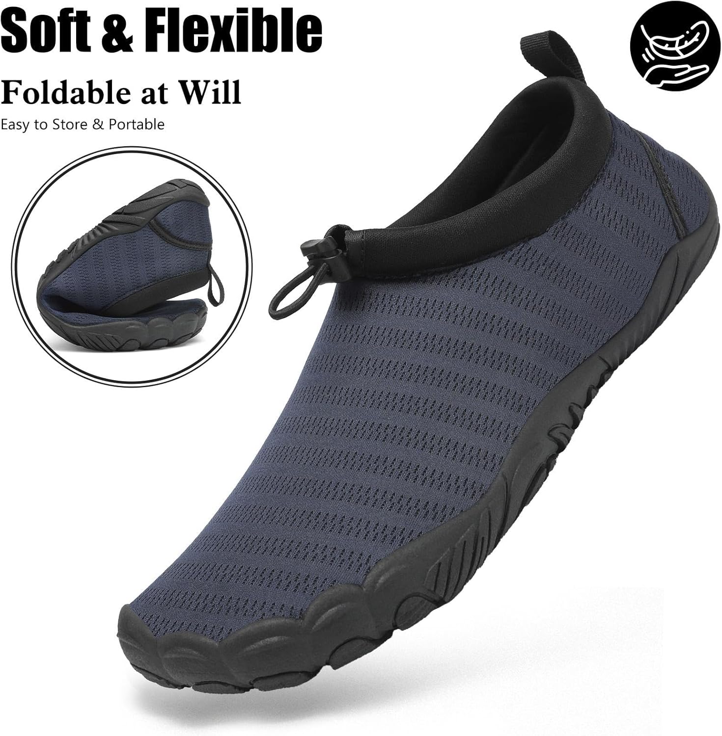 Detalle de Mishansha Badeschuhe für Herren, Damen und Unisex – Bequeme, atmungsaktive Aquaschuhe für Outdoor und Wassersport (EU 36–46)