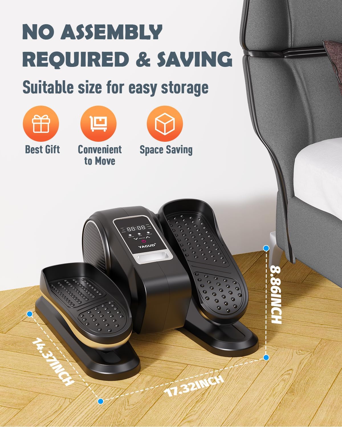 Thumbnail 6 de Yagud ZF0801 Under Desk Electric Elliptical with Remote and LCD Monitor
