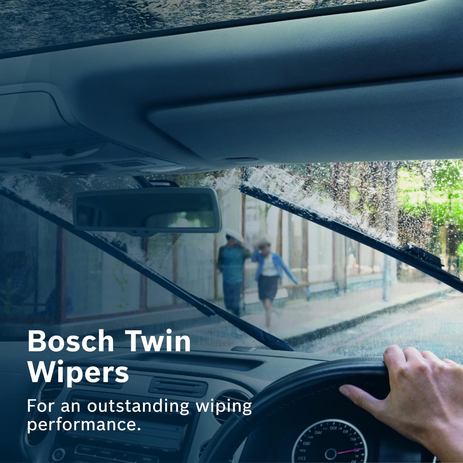 Detalle de Bosch Twin 601 Front Windscreen Wipers (Set of 2) – 575mm/400mm with Pre-assembled Quick-Clip Adapter