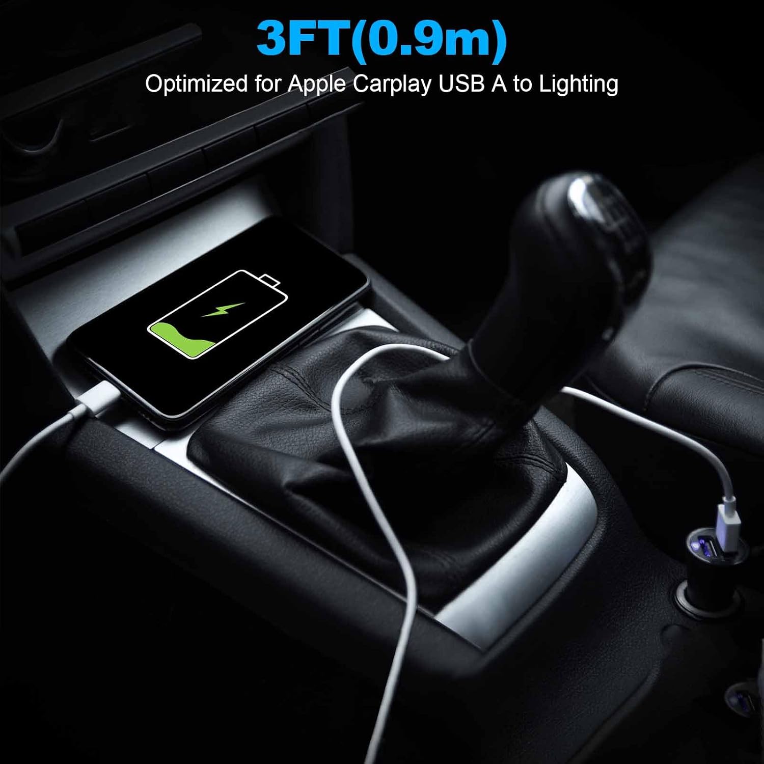 Thumbnail 6 de Car Apple Carplay Cable: USB A to Lightning, 3FT for iPhone CarPlay