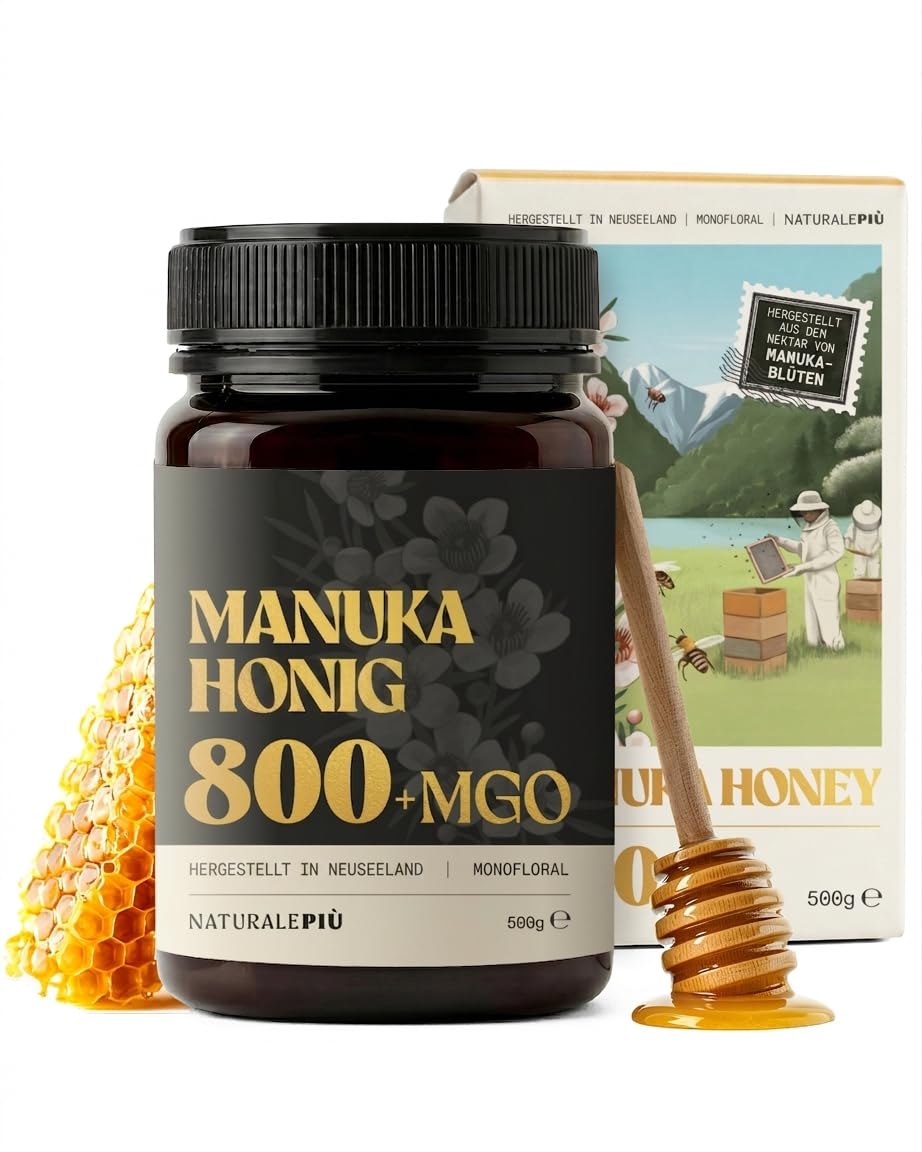 Detalle de NaturalePiù Manuka-Honig 800+ MGO – 500g aus Neuseeland, monofloral
