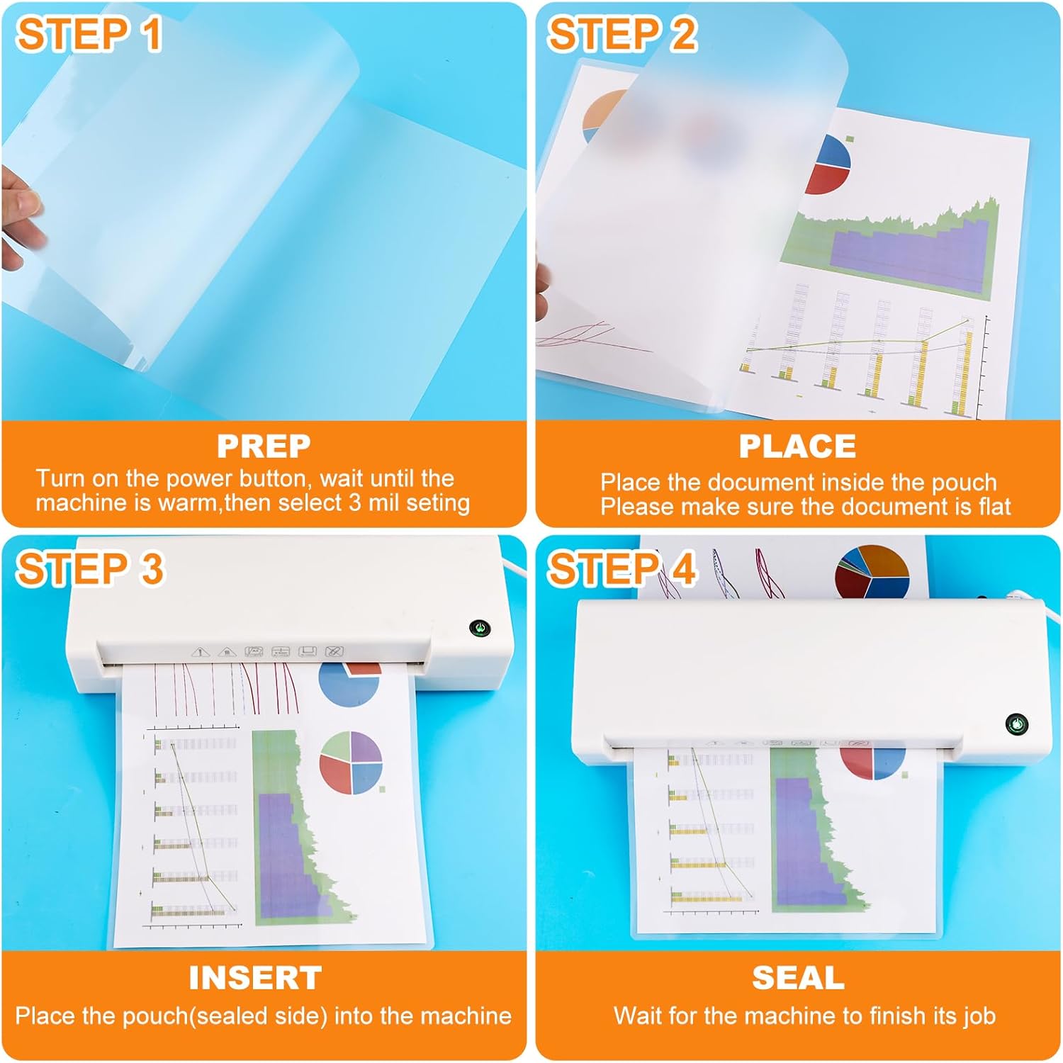 Thumbnail 6 de CAREgy Thermal Laminating Pouches, 300 Pack, 3 Mil, 9 x 11.5 Inches — Clear, For 8.5 x 11 Documents