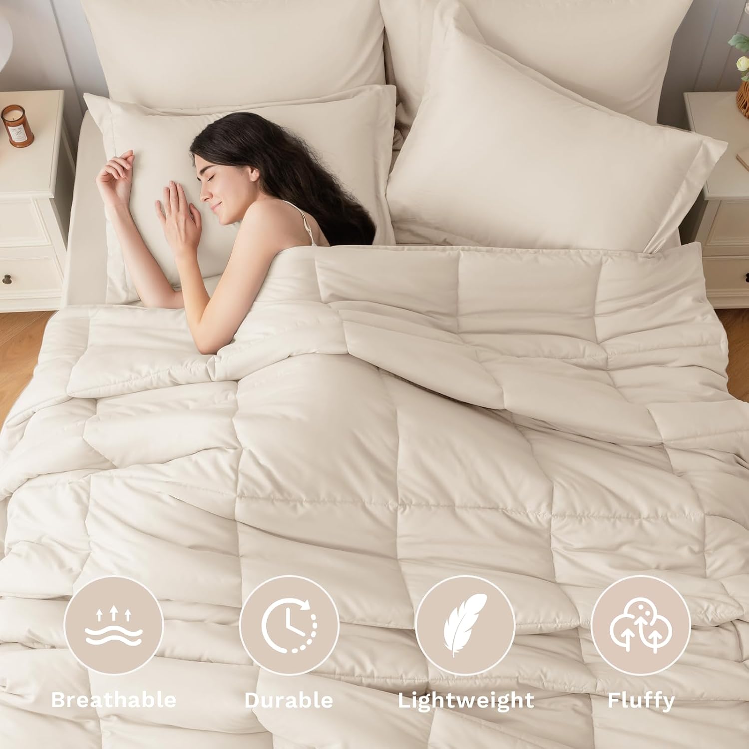 Detalle 2 de JOLLYVOGUE Queen Comforter Set 7-Piece