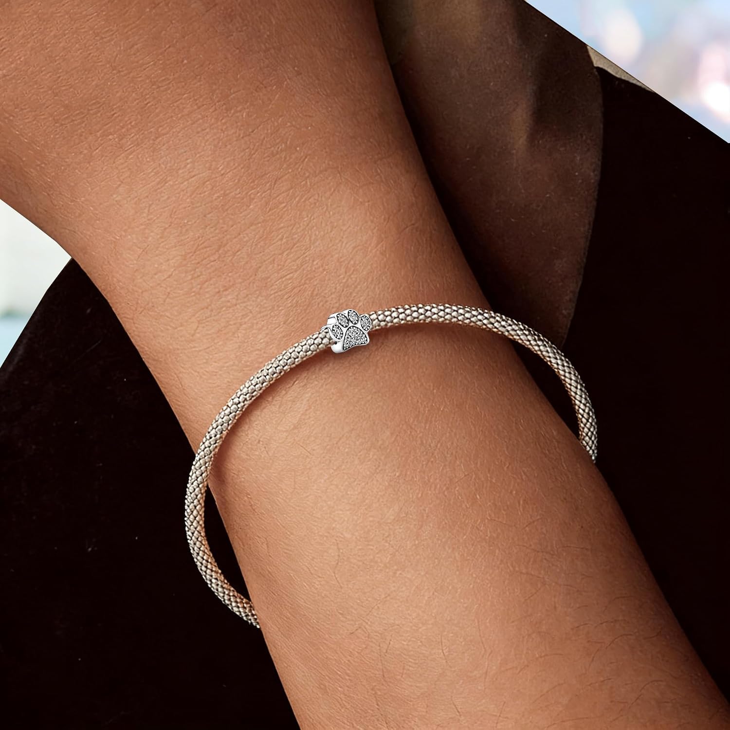 Detalle 2 de Tierpfoten Charm aus 925 Silber mit 5A Zirkonia