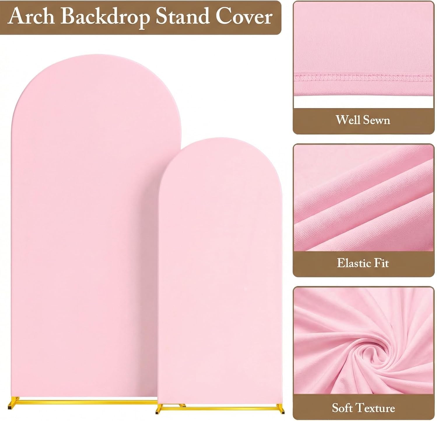 Thumbnail 3 de Toolterritory Gold Metal Arch Backdrop Stand and Cover Set (7.2ft x 4ft) + 6ft Arch, Gold