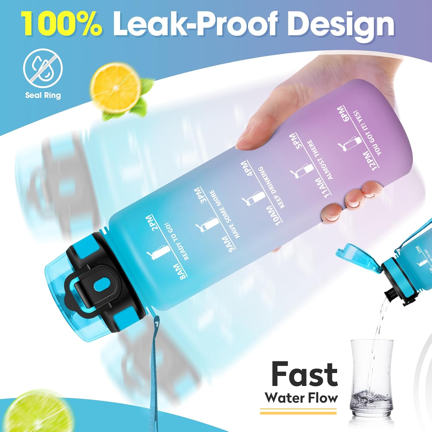 Detalle 2 de Borraccia 500ml Bottiglia Acqua Riutilizzabile